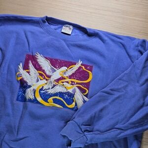 Vintage 90s‎ Dove Sweatshirt Size XL Oneita Power Sweats Graphic Purple